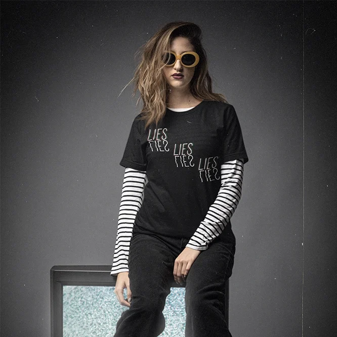 LIES LIES LIES sunset surrender tshirt for women e1727531459860