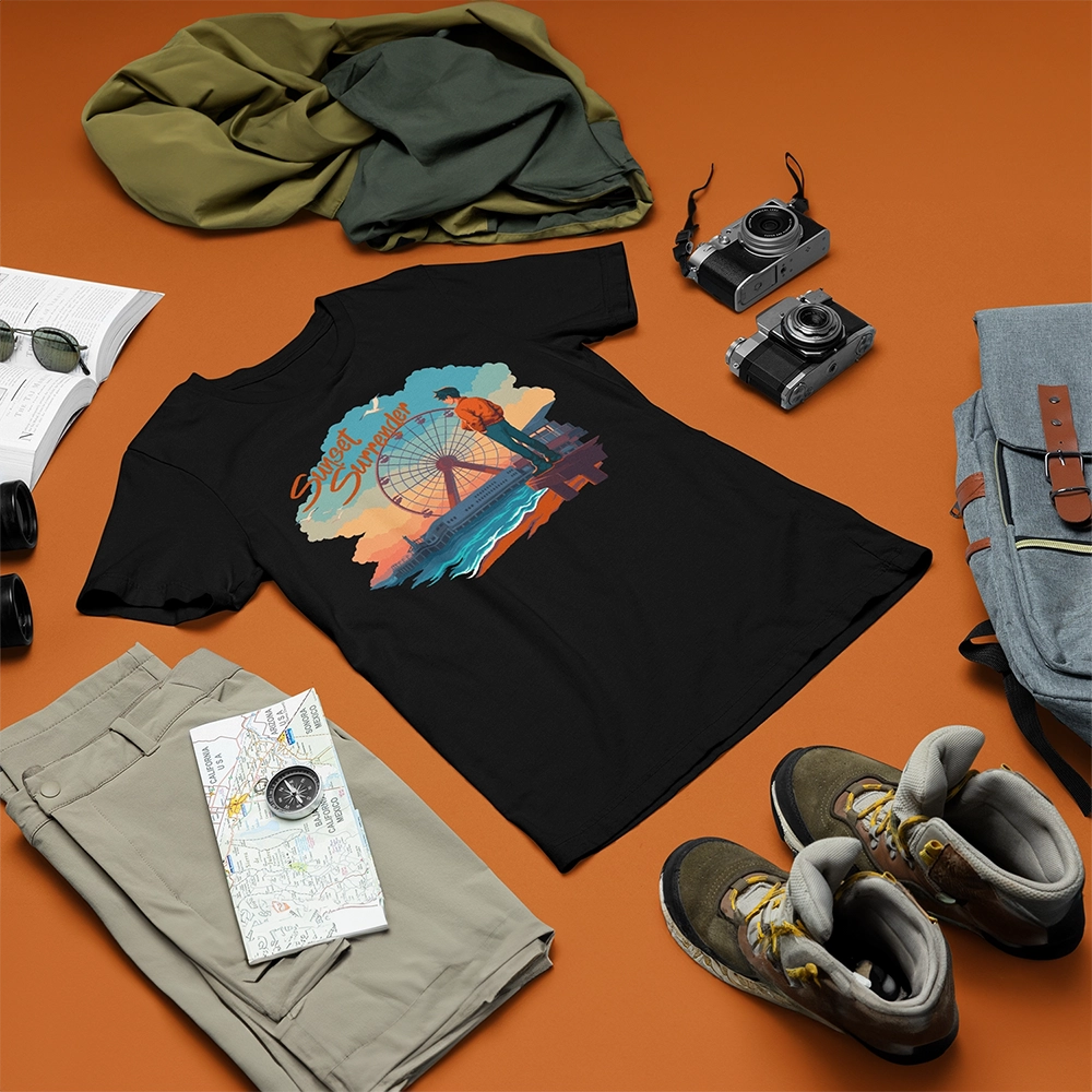 Santa Monica Serenity Pacific Wheel t shirt copia Santa Monica Serenity Pacific Wheel t shirt copia