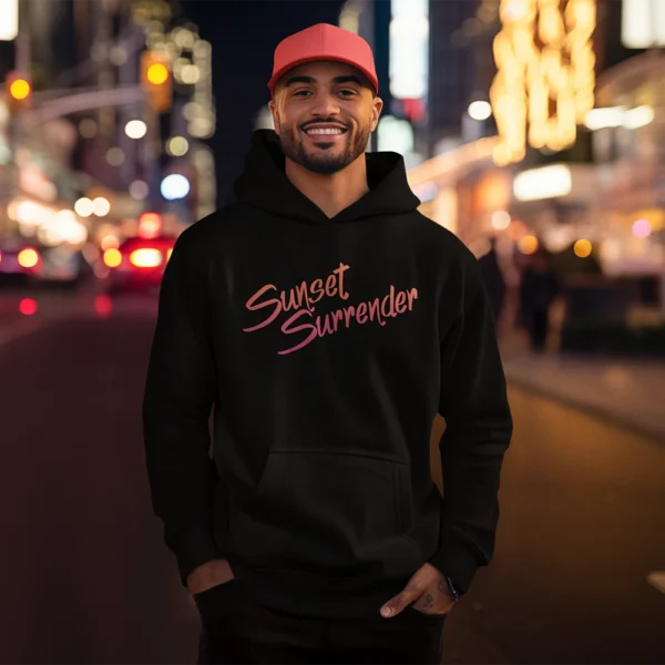 hoodie sunset surrender logo for men