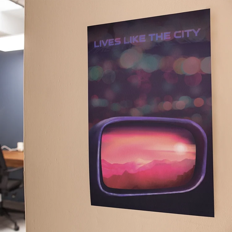 poster of the retro album lives like the city sunset surrender poster of the retro album lives like the city sunset surrender e1727532580956