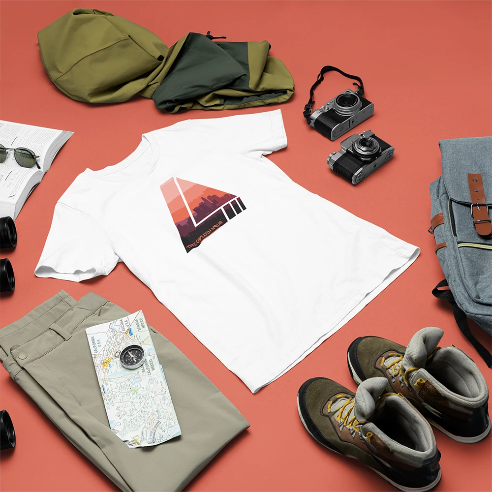 white tshirt Los Angeles city color logo orange unisex white tshirt Los Angeles city color logo orange